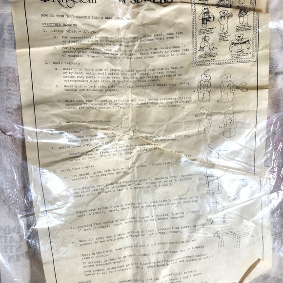 Vintage Daisy Kingdom  Fabric Panel Teddy Bears #234 Silk Screen Sew Quilt - Picture 3 of 9